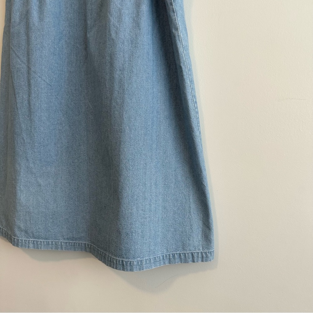 Light Blue Denim Button-Front Women's Skirt - Picture 5 of 10